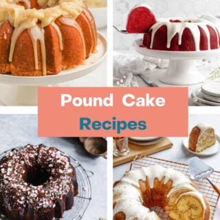 Pound cake recipe graphic.